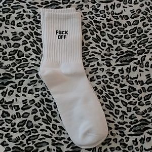 2/$8 Bundle of Novelty white crew socks
